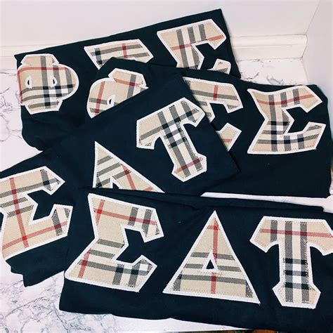 burberry plaid greek letters